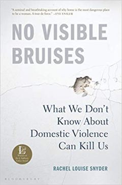 Cover Art: No Visible Bruises by Rachel Louise Snyder: Showing plaster as broken by the impact of a fist: but also referring to a fragmented, fractured self